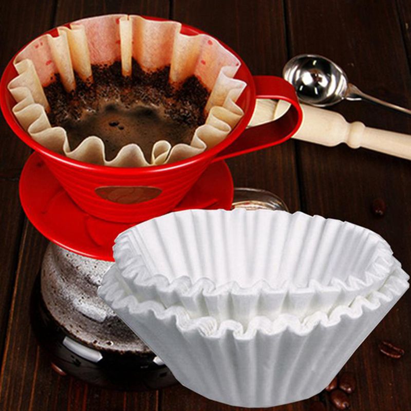 500Pcs 25cm Sheets Commercial Coffee Filter Paper Basket Coffee Filters Paper 72XF
