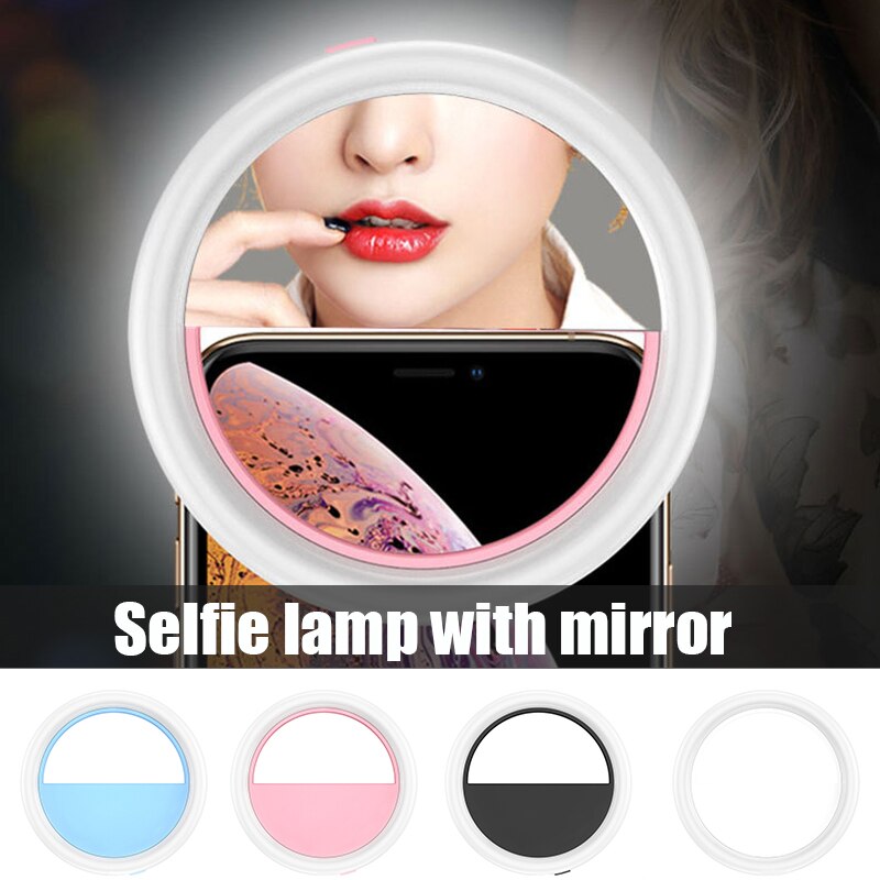 Draagbare Mini Selfie Led Ring Flash Vullen Licht Clip Camera Fotografie Voor Telefoon 3 Helderheid Niveaus NOV99