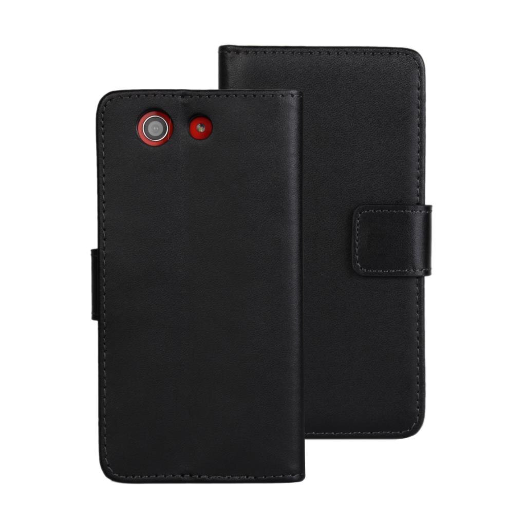 Pu nahkakotelo sony xperia  z3 compact  d5803 d5833 lompakkokotelolle retrosuojakotelo business capa fundas gg: Musta / Kotelo ja lasikalvo