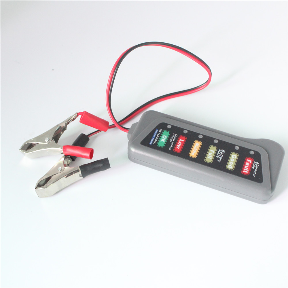 Car Battery Tester Digital Alternator Tester 6 LED Lights Display Car Diagnostic Tool Automotive Battery Test Device