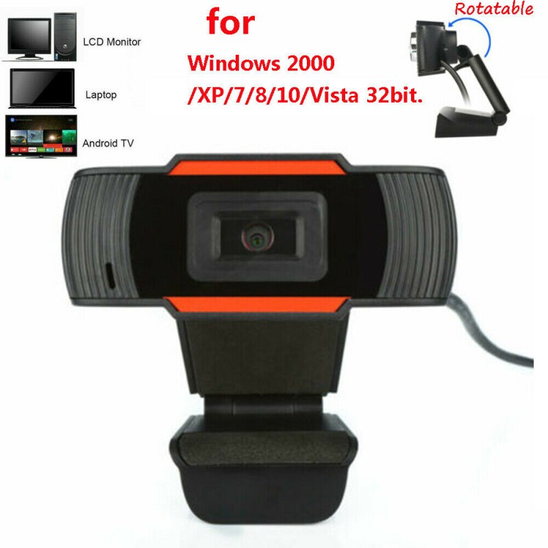 Rotatable 2.0 HD Webcam 720p USB Rotating Camera Video Recording Web Camera with Microphone for PC Computer