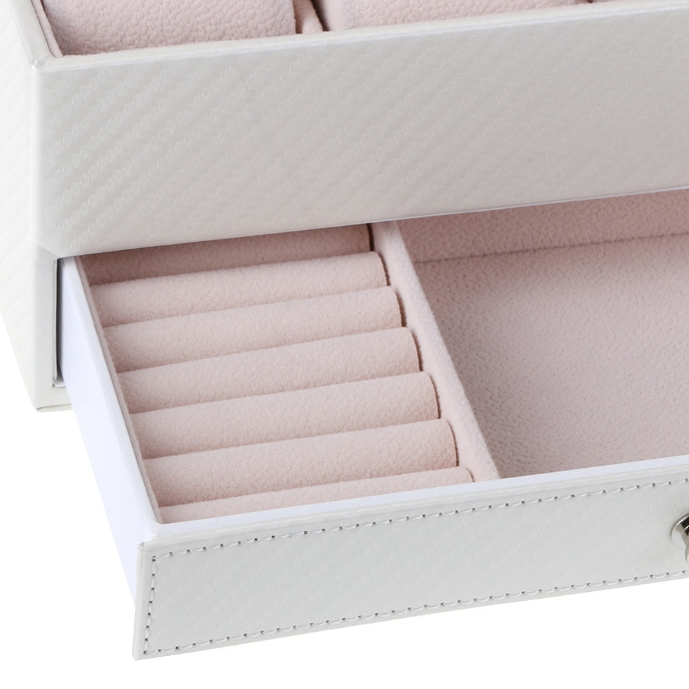 4 Slots Watch Storage Box Drawer Jewelry Storage Display Leather Square Jewelry Dispay Watch Box