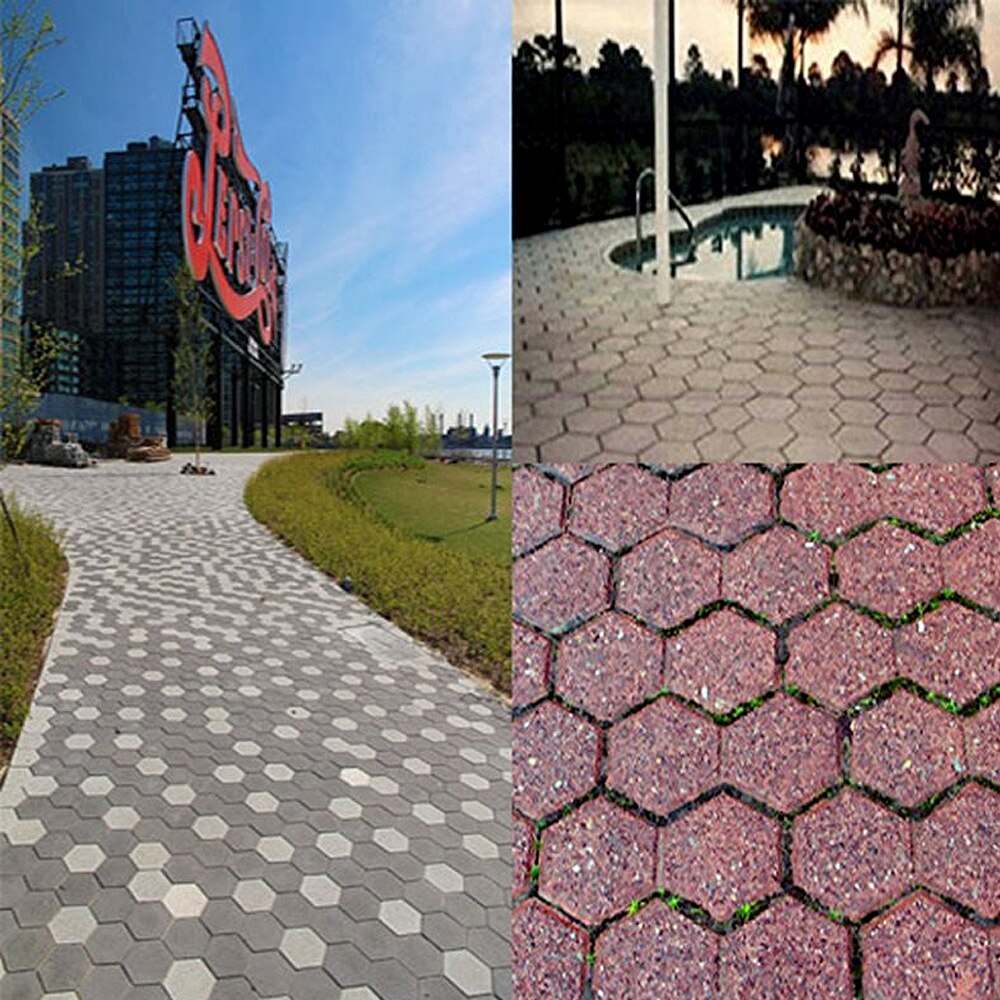 Reusable Stone Pattern DIY Path Maker Paving Brick Pavement Paver Concrete Stepping Stone Road Mold for Garden Yard Patio Lawn