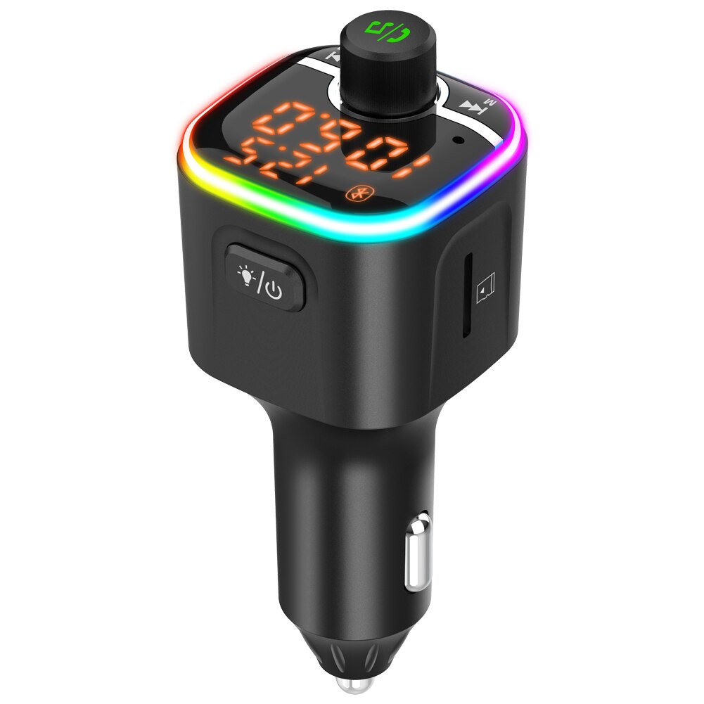 Bluetooth FM Transmitter Modulator for Car Handsfree kit Car FM Radio Wireless Audio Adapter QC3.0 USB-C PD 18W Fast Charger