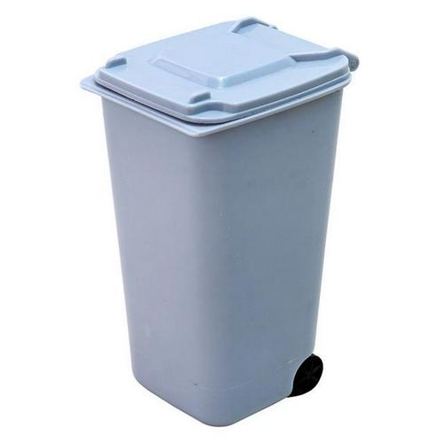 Household Office Wheelie Mini Trash Can Desktop Bucket Dustbin Waste Bins home office storage table office organization: Blue