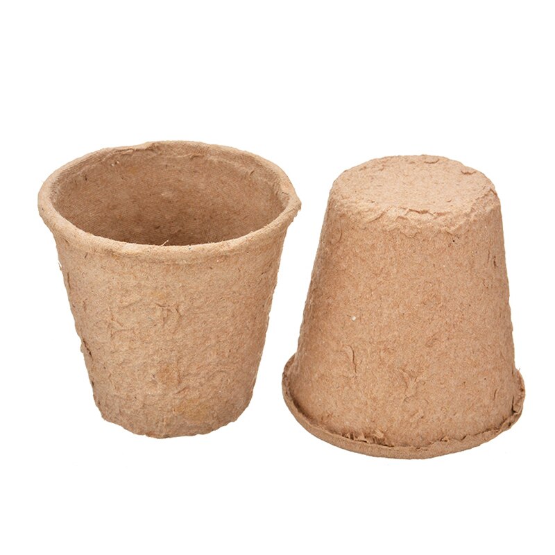 100pcs Biodegradable Nursery Pots Round Paper Peat Flower Vegetable Seedlings Nursery Cup Eco-Friendly Garden Supplies