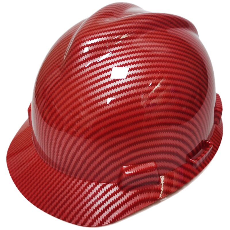 Casco de seguridad de para construcción, gorra de trabajo clásica de fibra de carbono, Color rojo, para mina de ferrocarril, carretera de tráfico