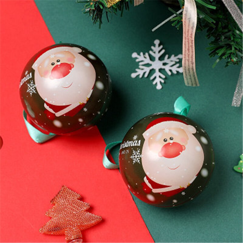 7 cm juletræ indretning kugle slik jar opbevaring xmas træ hængende bolde ornament indretning jul slik dåser kugle børn: G