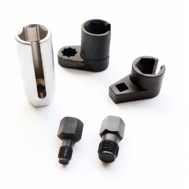 5pcs Oxygen Sensor Socket Wrench Thread Chaser Tool Kit Fit for All Auto O2 Socket Removal Installation Install Offset Vacuum