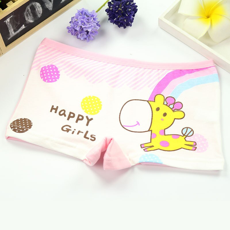4 pz/lotto ragazze Boxer in cotone cartone animato femminile stampato intimo bambino slip mutandine