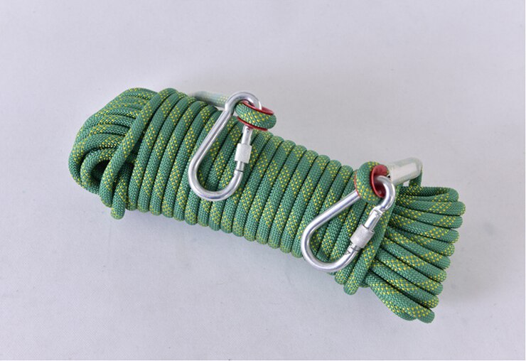 10mm 10/20/30m Climbing Rope Hook High Strength Emergency Safety Hiking Rope Camping Rescue Rope Outdoor Survival Tool: green / 30m