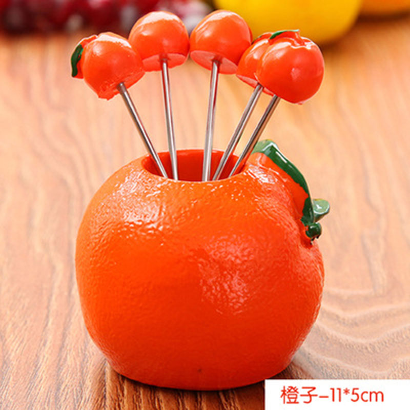 Fourchette à fruits en acier inoxydable | Fourchettes et support de 5 pièces nouveauté cœur rouge, fourchette à fruits en acier inoxydable, cuillère à Dessert, ustensiles de table, outils de cuisine