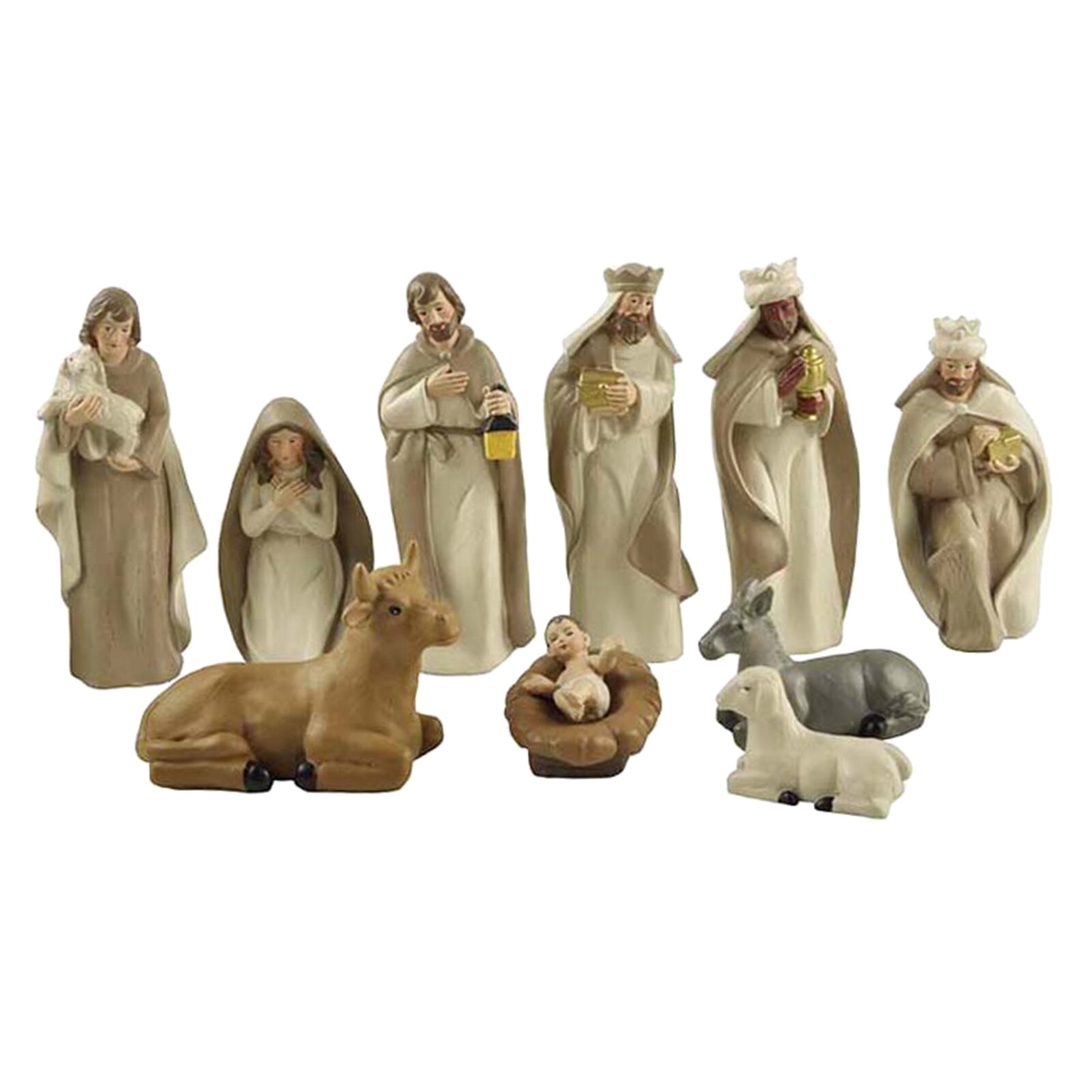 10pc Christmas Nativity Scene Figurines Set Christmas Decoration Decor