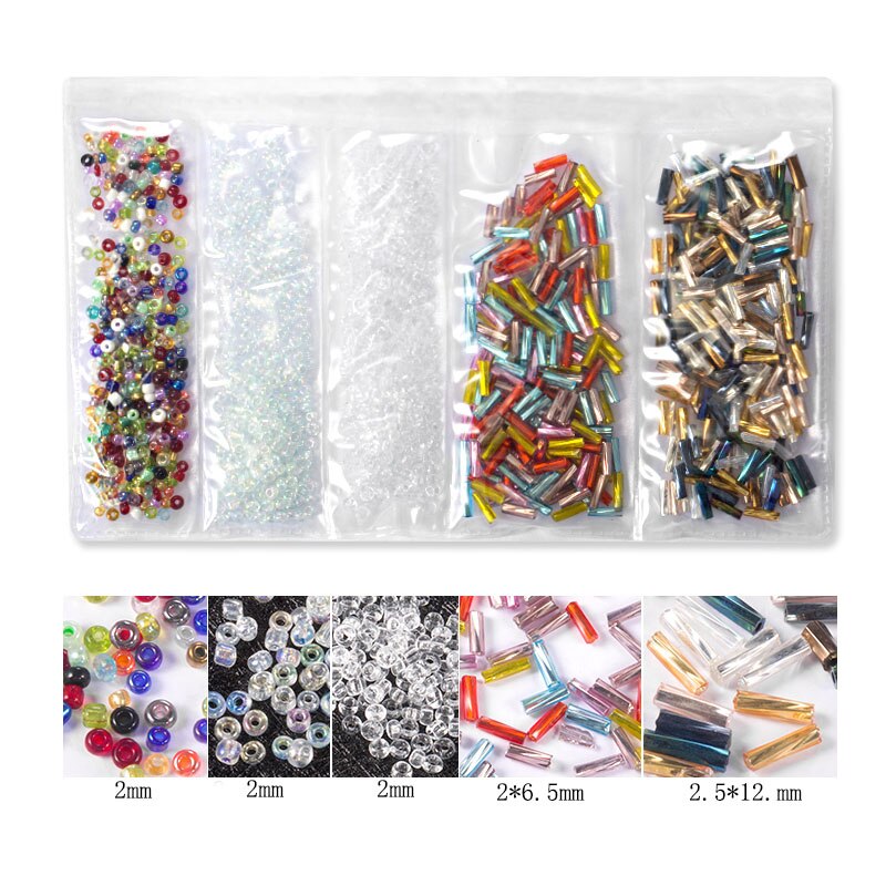Emballage match 30g/ taske frø perler tube perle glas beklædningsgenstand frø perler tilbehør armbånd tøj gør diy: Blandet farve