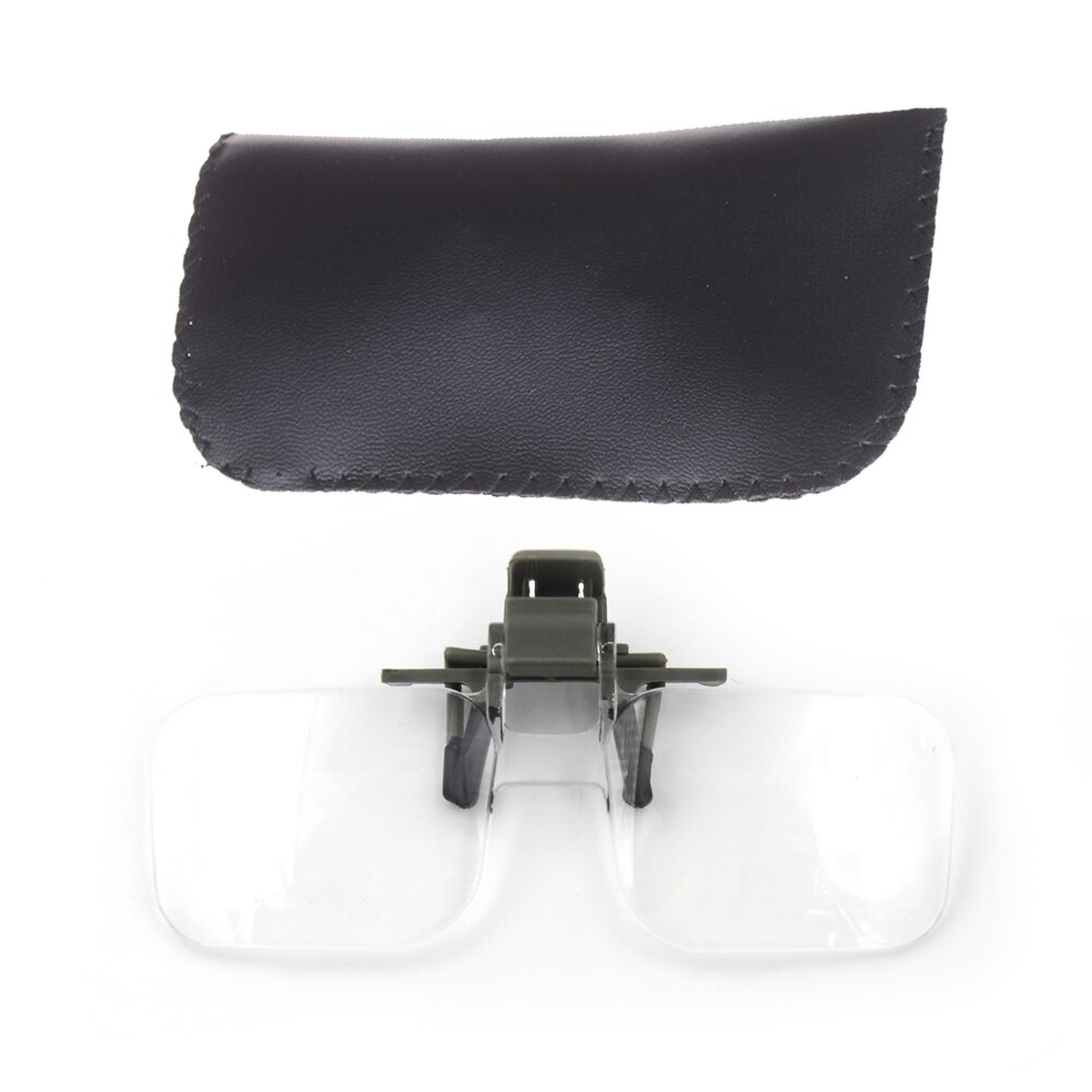 1Pc Vergrootglas Clip Op Glazen Met Zak Vergrootglas Bril Brillen Horloge Reparatie Tool