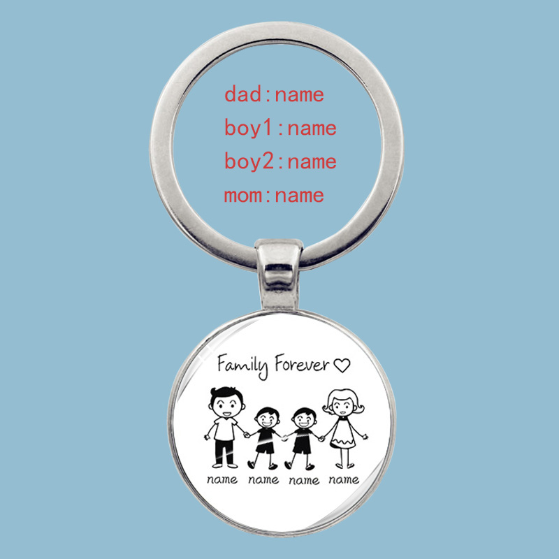 Lindo llavero familiar para siempre familia hermosa llave familiar colgante cumpleaños bautismo evento escolar recuerdos se pueden personalizar: YELLOW