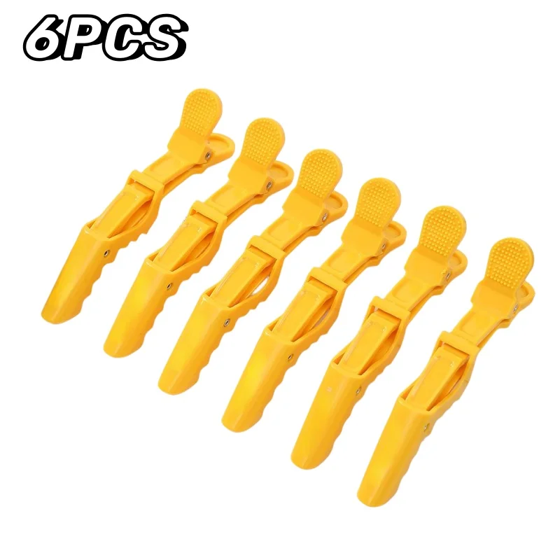 6pcs/Lot Plastic Hair Clip Hairpin Hairdressing Clamps Claw Section Alligator Clips Barber For Styling Salon Accessories: Beige