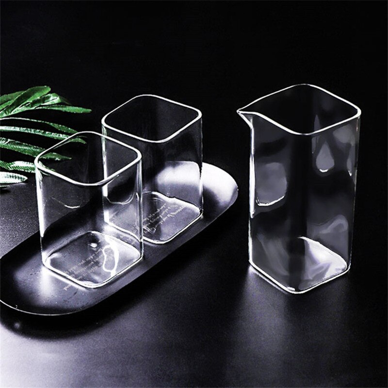 Verre Simple carré café partage Pot café ménage verre Transparent expresso Cappuccino Latte tasse résistant à la chaleur tasse à café