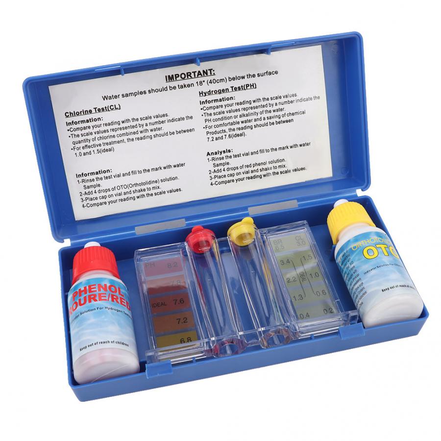 Ph klor test kit vand test boks tilbehør til swimmingpool ph test boks