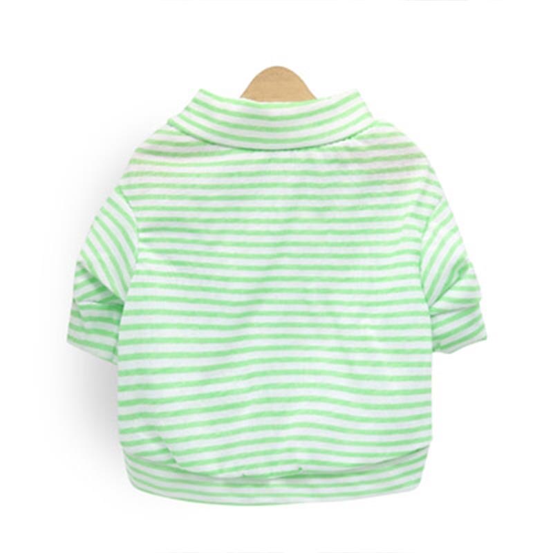 Summer Dog Clothes Striped Pet Dog Tshirt Pets Clothing For Small Medium Dogs Costume Chihuahua Dogs Clothes Cat Puppy Outfit: Green / S