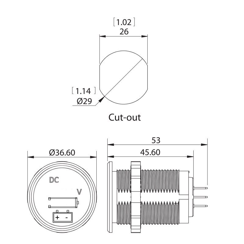 DC 12V/24V Auto Und Marine Voltmeter Batterie Monitor Wasserdichte LED Voltmeter