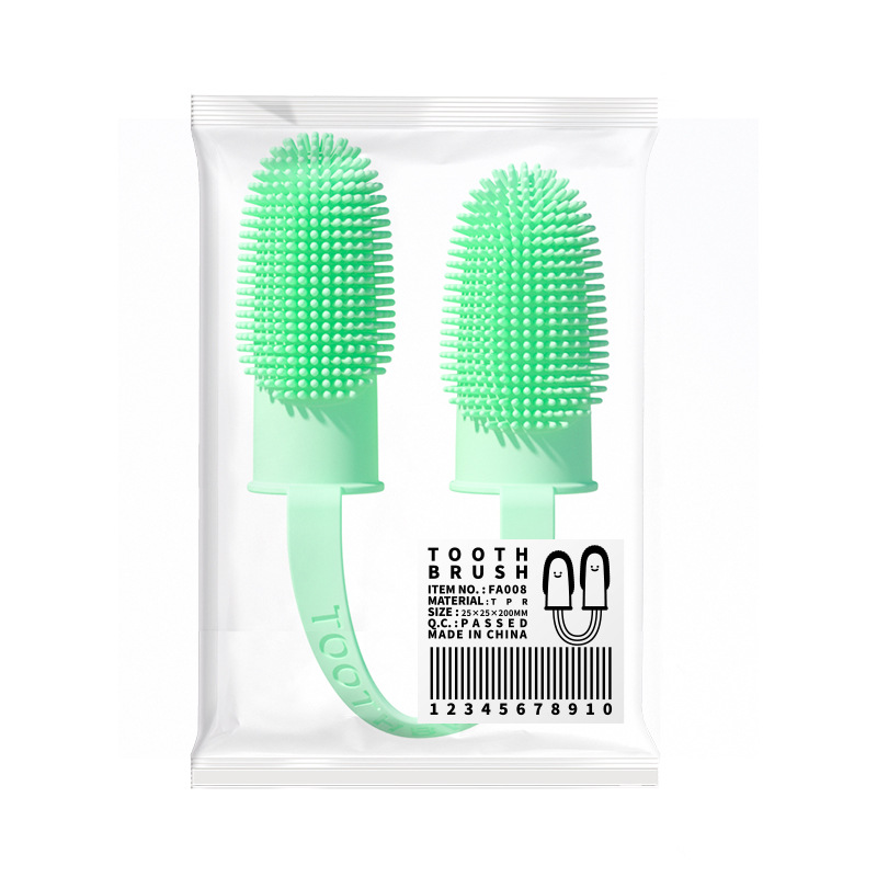 Brosse à dents pour animaux de compagnie, nettoyage des dents Super doux pour chien, soins de la mauvaise haleine, outil de brosse à dents en Silicone non toxique, fournitures de nettoyage pour chien et chat: Kaki foncé