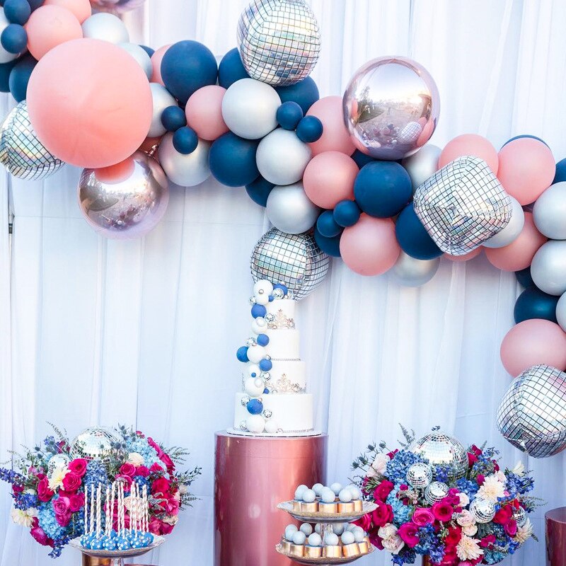 Globos metalizados redondos 4D dorados de 32 pulgadas, globos metalizados de helio, espejo metálico, suministros para Decoraciones de de cumpleaños y bodas, 1 Uds.
