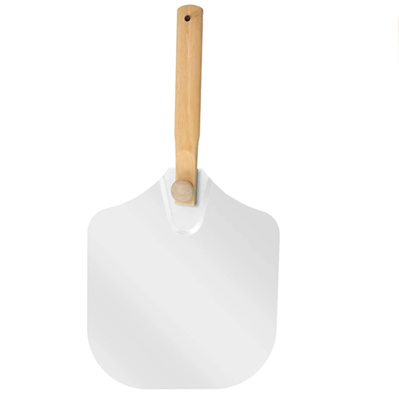 Aluminum Metal Pizza Peel,Pizza Spatula for Pizza Stone with Foldable Wood Handle Easy Storage Pizza Paddle 12 x 14 Inch: Default Title