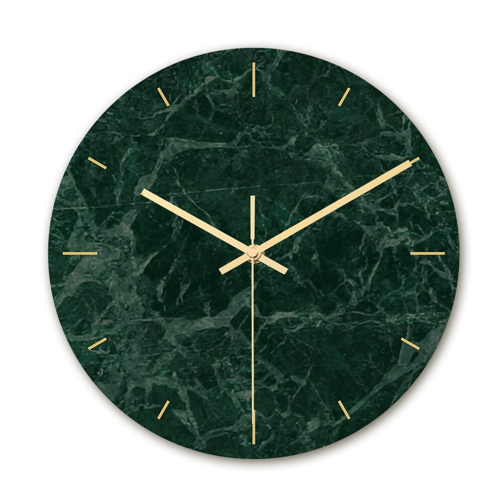 30CM Acrylic Wall Clock Quartz Analog Marble Clock 3D Chic Marble Print Modern Round Wall Watch Nordic Creativity Home Decor: 008