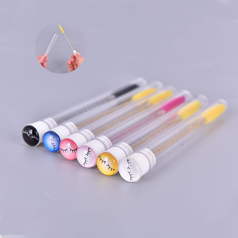 1 Uds. De brochas para pestañas con tapa, aplicador de colores, herramienta de maquillaje, brocha de tubo para pestañas, con tapas para rímel varitas, Varita para pestañas