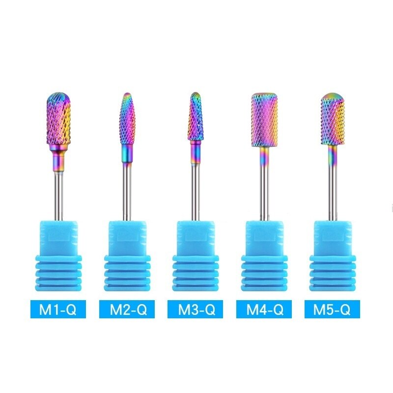 5 stks/set Tungsten Carbide Nail Drill Bits Set Frezen Voor Manicure 3/32 "Elektrische Nail Boor Machine Nail Tool nagelvijl: Default Title