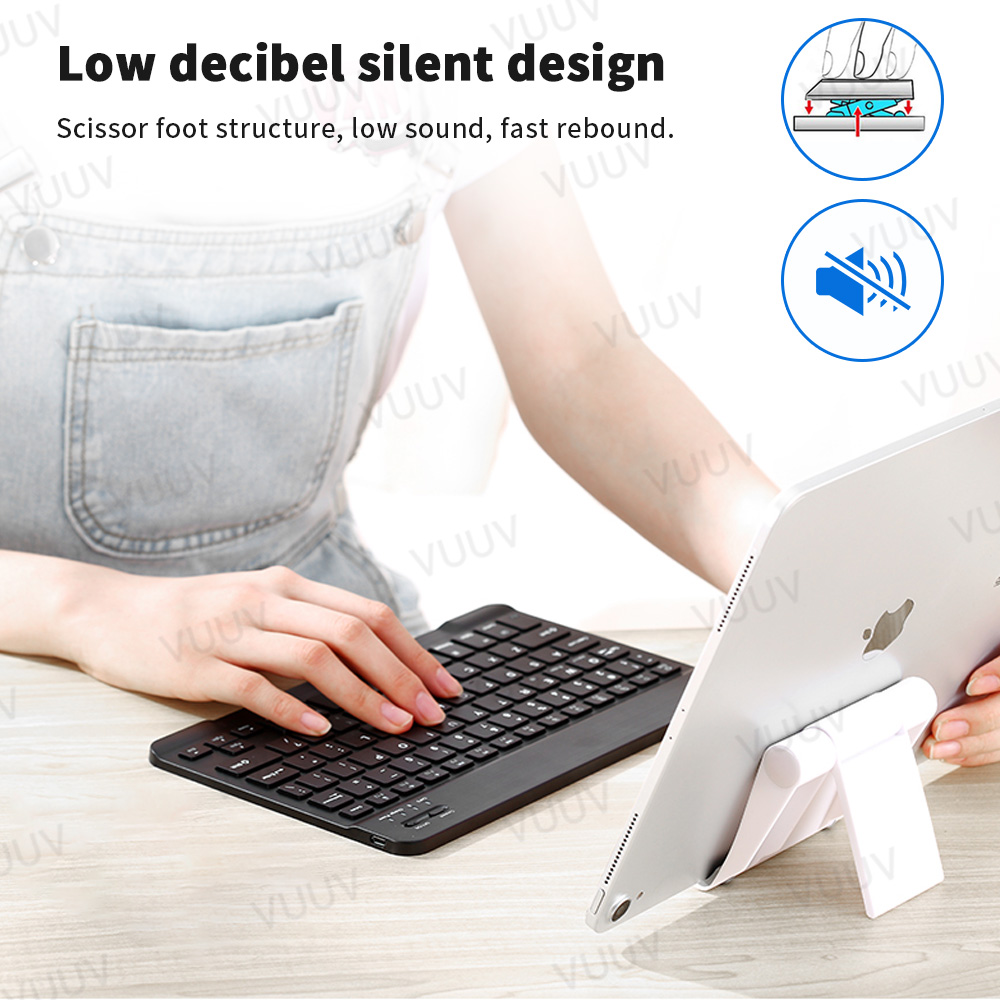 Hiszpańska klawiatura kompatybilna z Bluetooth dla tabletu rosyjska portugalska Android iOS Mini bezprzewodowa klawiatura tabletu dla ipada