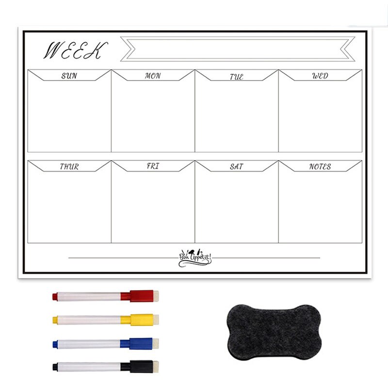Dagelijkse Week Maand Plan Magnetische Kalender Whiteboard Sticker Flexibele Bericht Notities Boord Koelkast Stickers Set Thuis Decore: 02set