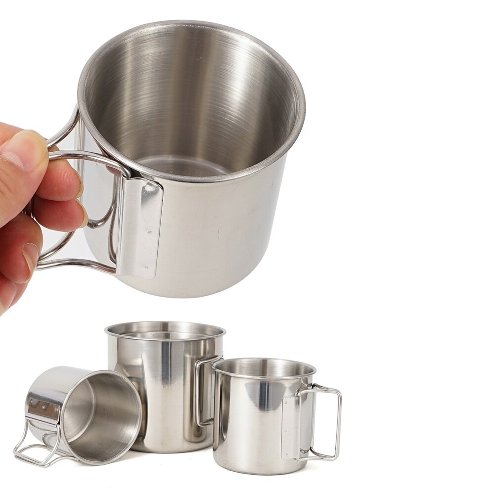 4Pcs 304 Rvs Outdoor Camping Cup Set Draagbare Bergbeklimmen Trekking Cups Reizen Wandelen Kookgerei Camping Benodigdheden