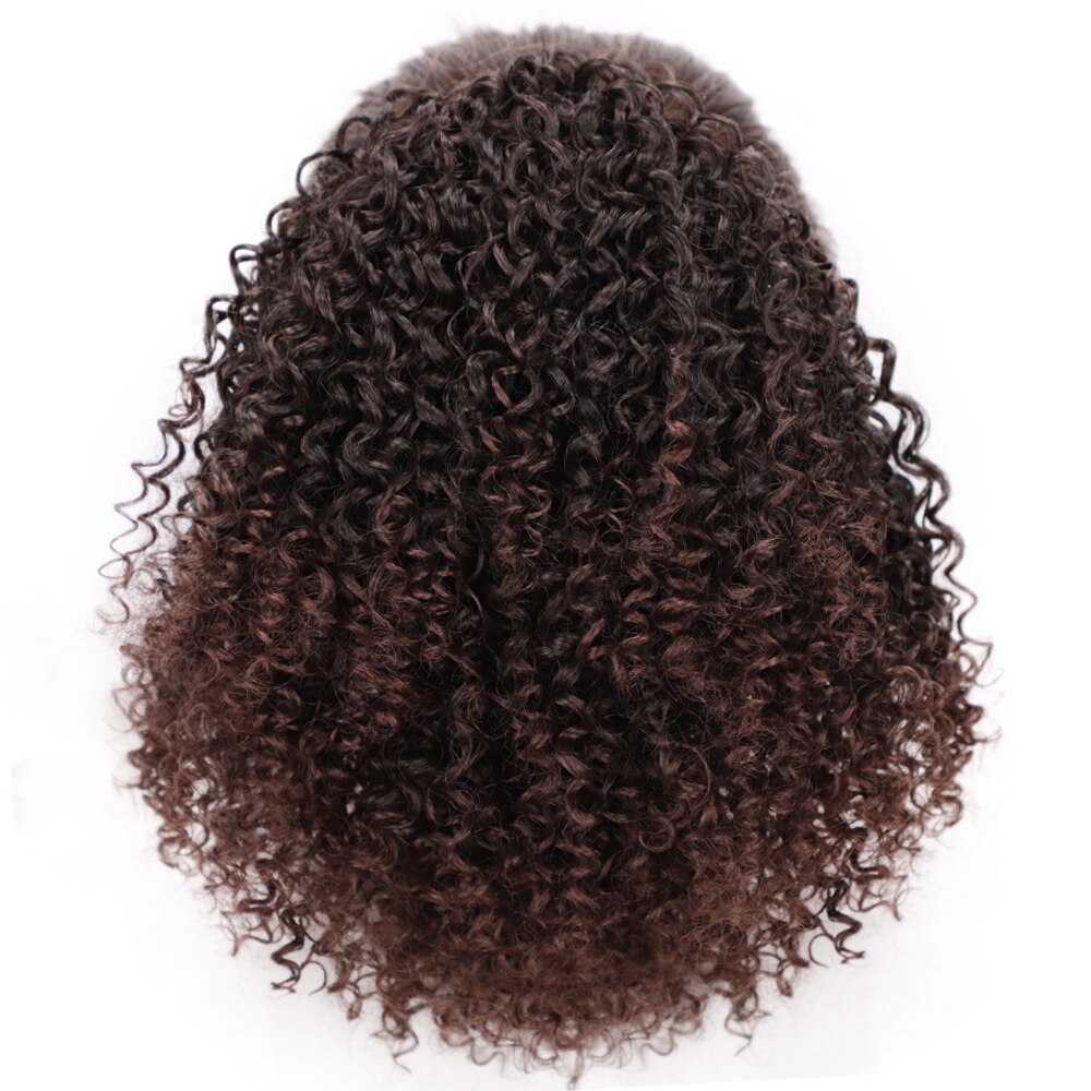 Extension capillaire synthétique Afro-américaine bouclée et crépue, postiche Chignon court enroulé avec cordon de serrage: 1B-33