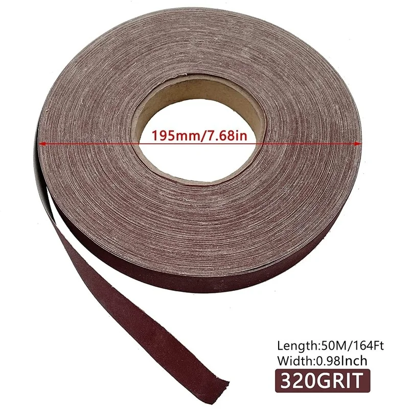 50M/rollo 150/240/320/400/600 papel de lija de pulido de grano rollo de tela de esmeril para herramientas de molienda abrasivo de carpintería