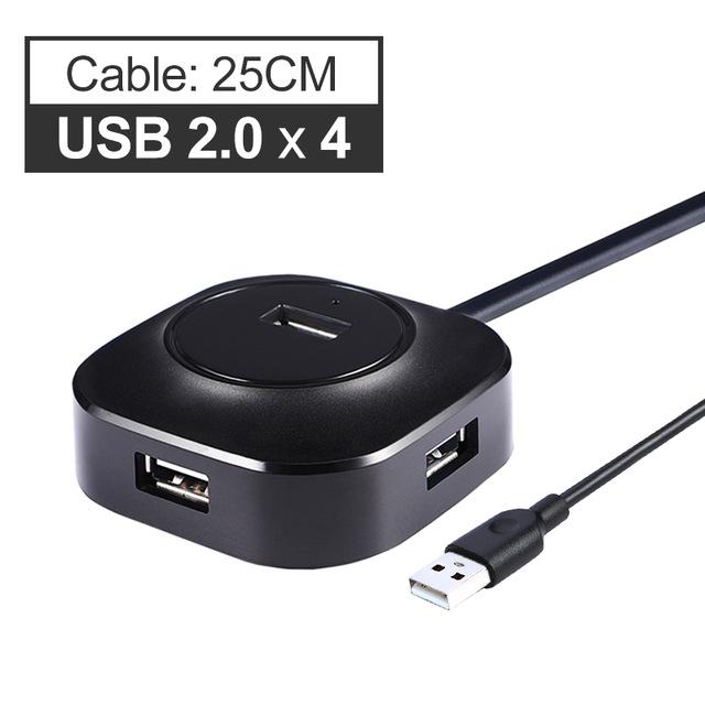 Multi USB HUB 3.0 USB 3 Hub USB Splitter 4 Ports Expander Mini 2.0 Hab Adapter With Power Interface High Speed For PC Laptop: HUB 2.0 25CM