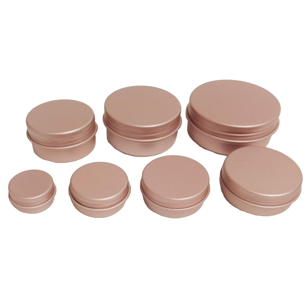 5/10/15/20/30/50/60g Rose Gold Round Empty Aluminum Box Lids Silvery Tin Cans Round Metal Box Empty Ceam Jar Cosmetic Containers