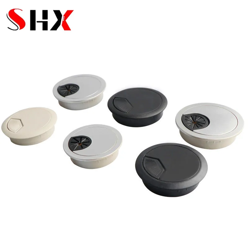Dual Usb 50 53 60 80mm Wire Hole Cover Round Home Office Table Outlet Port Line Box Computer Desk Cord Grommet Cable Organizer