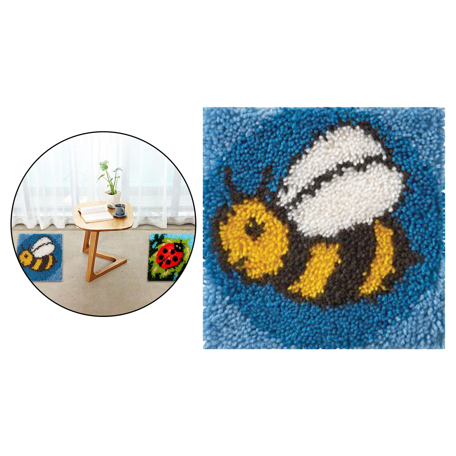 DIY Latch Hook Kit Rugs Carpets Cushion Embroidery Crochets Kit for Kids Adults Beginners