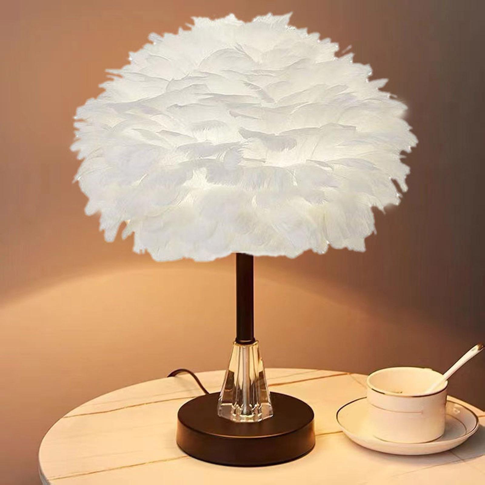 Pantalla de lámpara de plumas nórdicas, cubierta de lámpara de escritorio de techo para el hogar, sala de estar, dormitorio, accesorios de iluminación de oficina