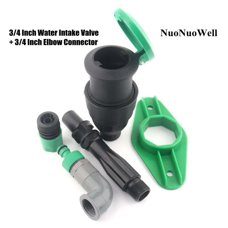 3/4" 1" Male Thread Plastic Quick Water Intake Valve Garden Lawn Irrigation Car Washing Connection Water Hydrant Elbow Connector