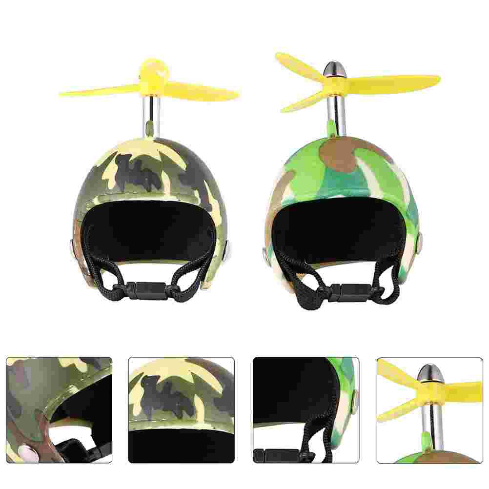 2pz caschi di pollo divertenti caschi per animali domestici creativi cappelli di galline caschi di protezione per regalo: verde blu