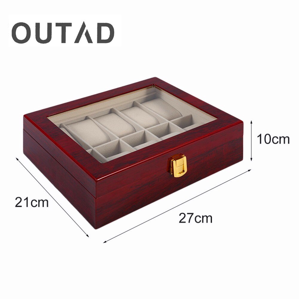 Wooden Watch Box Luxury Solid Wood 10 Grid Storage Cases Display Watches Perfect Boxes Winder Organizer boite montre