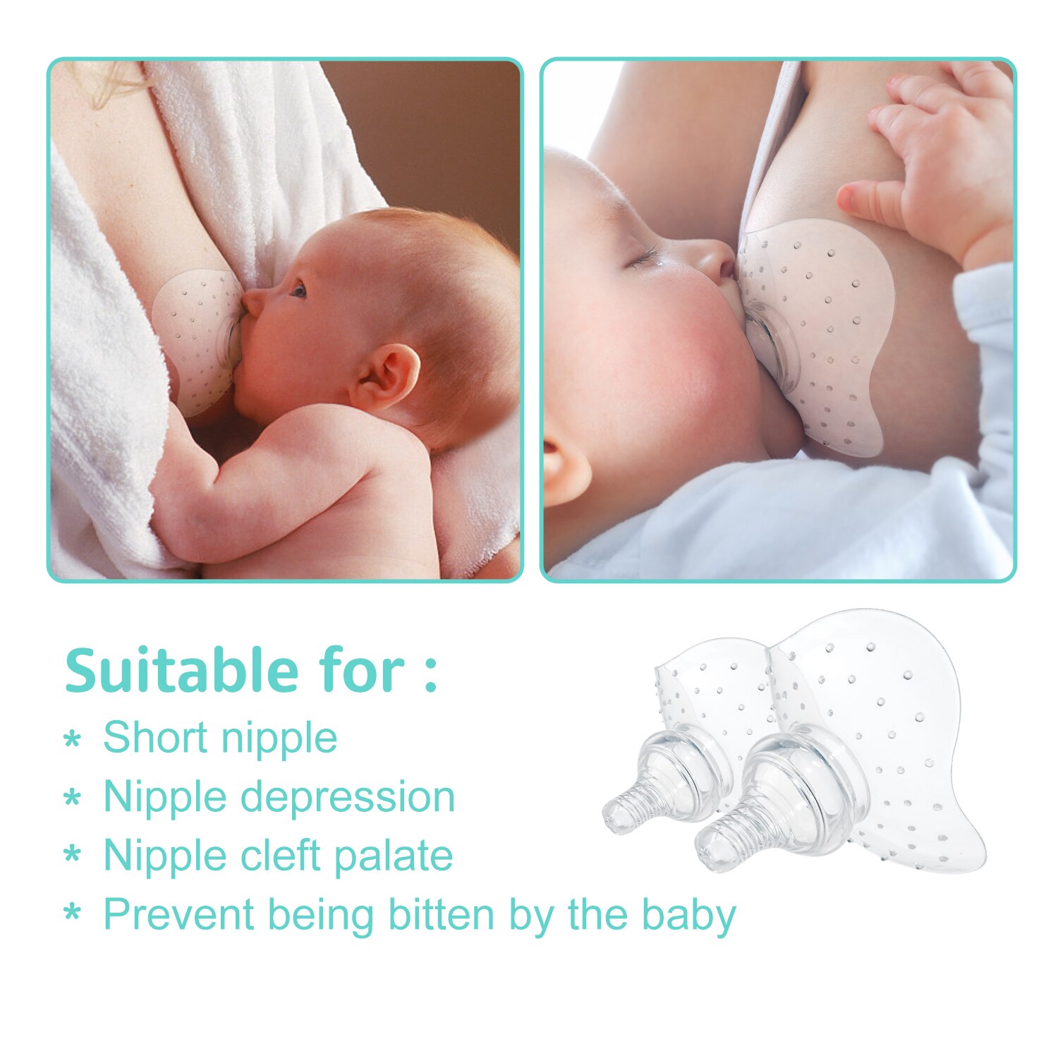 Contact Nipple Shield,1-Pack Ultra-Thin Nippleshield for Breastfeeding with Latch Difficulties or Flat or Inverted Nipples