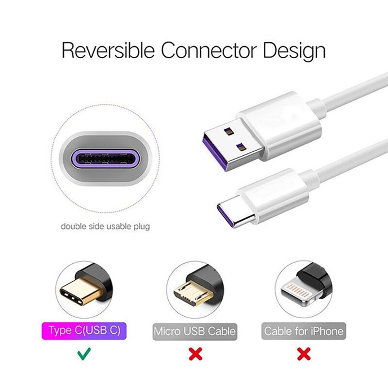 5A USB C Charger Cable Quick Charge Type-c USB Charging Cable For Mobile Phones Huawei Xiaomi Samsung 0.2m 1m 1.5m 2m Type-c USB