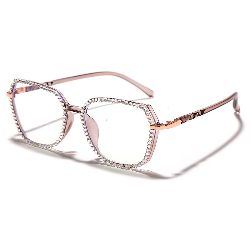 Jaspair luxe diamant Anti bleu lunettes femmes strass ordinateur lunettes hommes bleu lumière bloquant les cadres de lunettes: 4