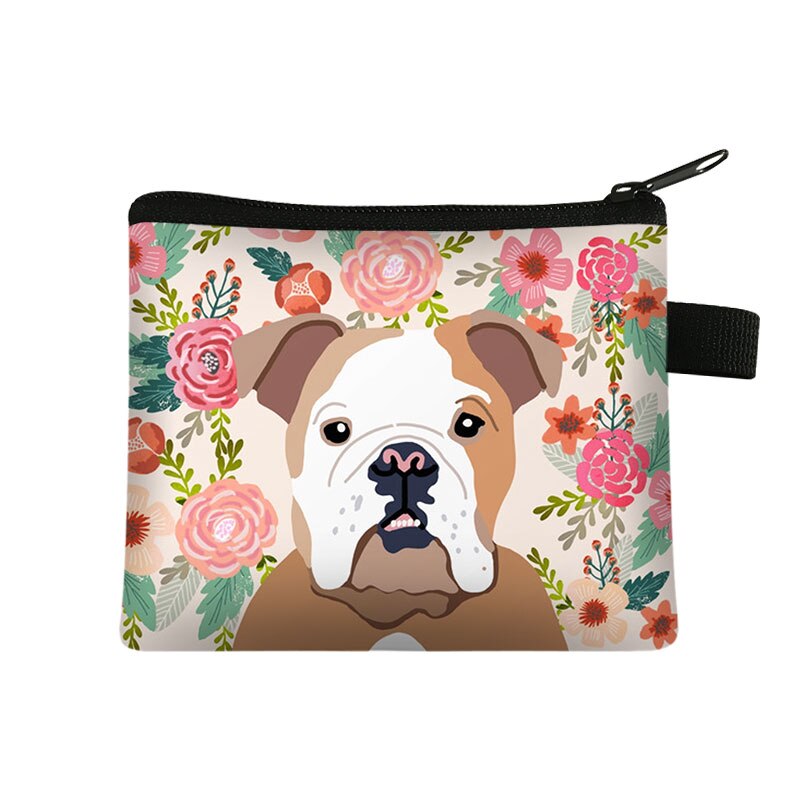 Einzigartige Katze Hund Mit Blume Malerei Münze Tasche Für Frauen Geldbörsen Mädchen Lippenstift Karte Tasche Mini Brieftaschen Für: lqbyhm02w