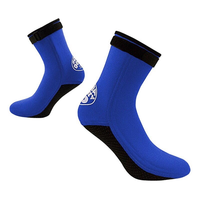 Männer Und Frauen 3 Mm Schnorcheln Socken Nicht-Unterhose Warme Tauchen Socken Neopren Schuhe Wasser Schuhe Strand Stiefel Surfen stiefel: Blau / L