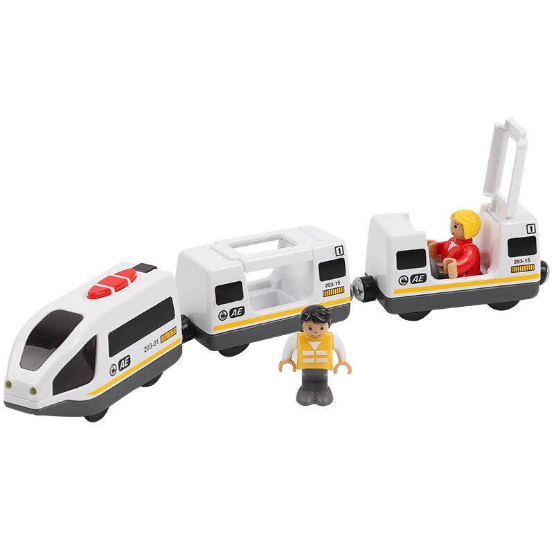 Elektrische Rc Trein Set Afstandsbediening Speelgoed Aangesloten Met Houten Spoorweg Auto Tracks Birhtday Kerstcadeau Voor Kinderen: No remote9